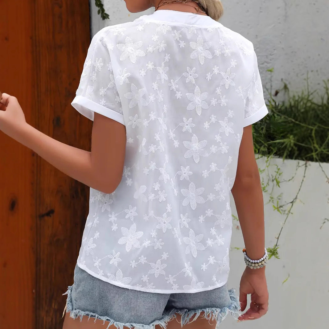 Rosalie - Stilvolle Blumenbluse