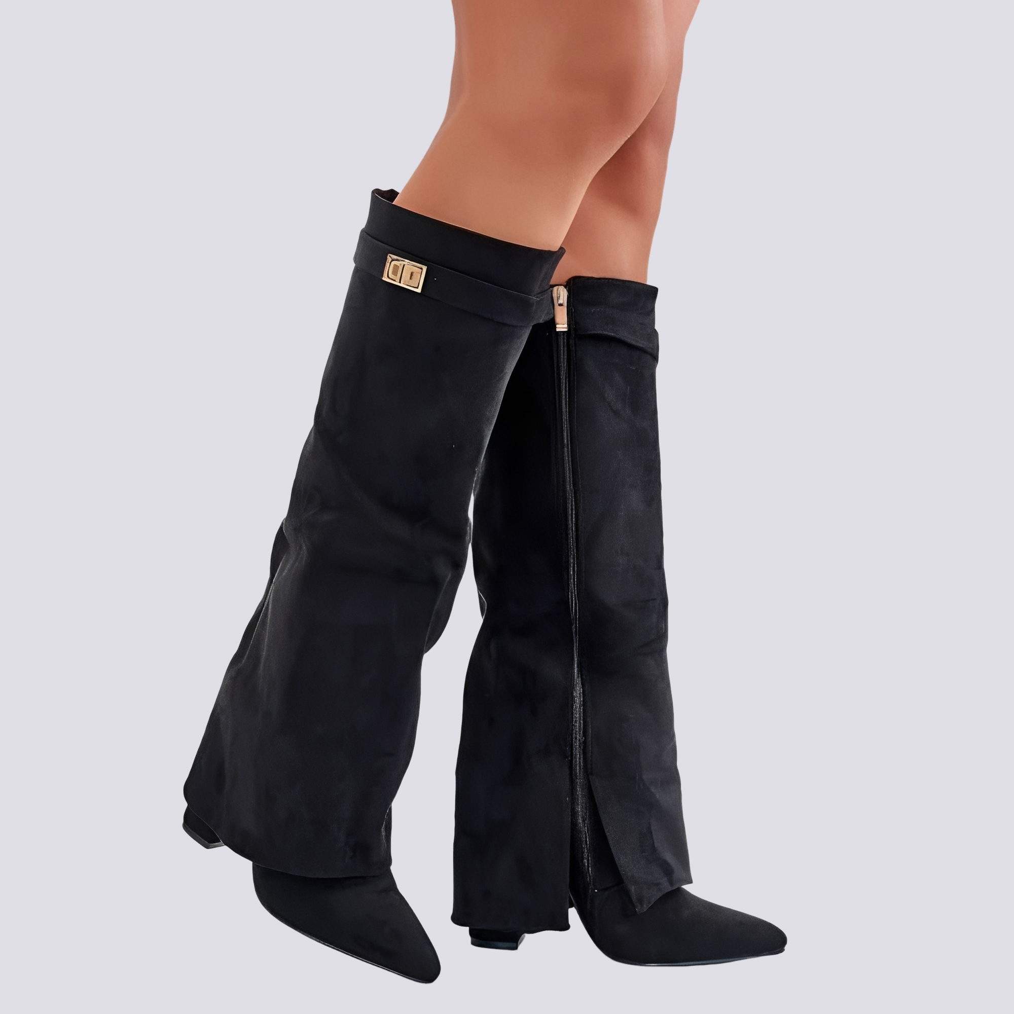Blair - Stylische hohe Stiefel mit Klappe
