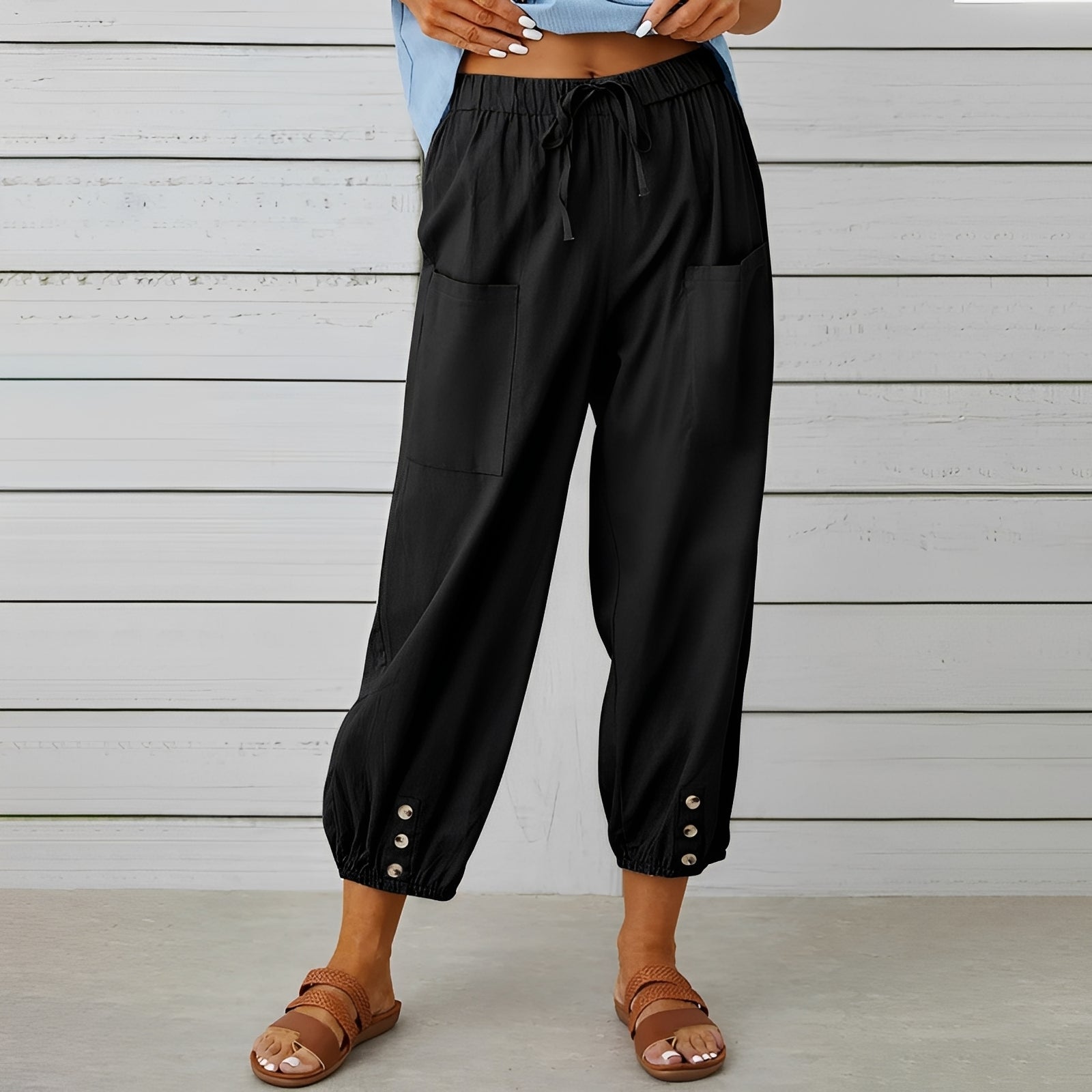 Christa - Lässige, locker sitzende, verkürzte Hose für Damen