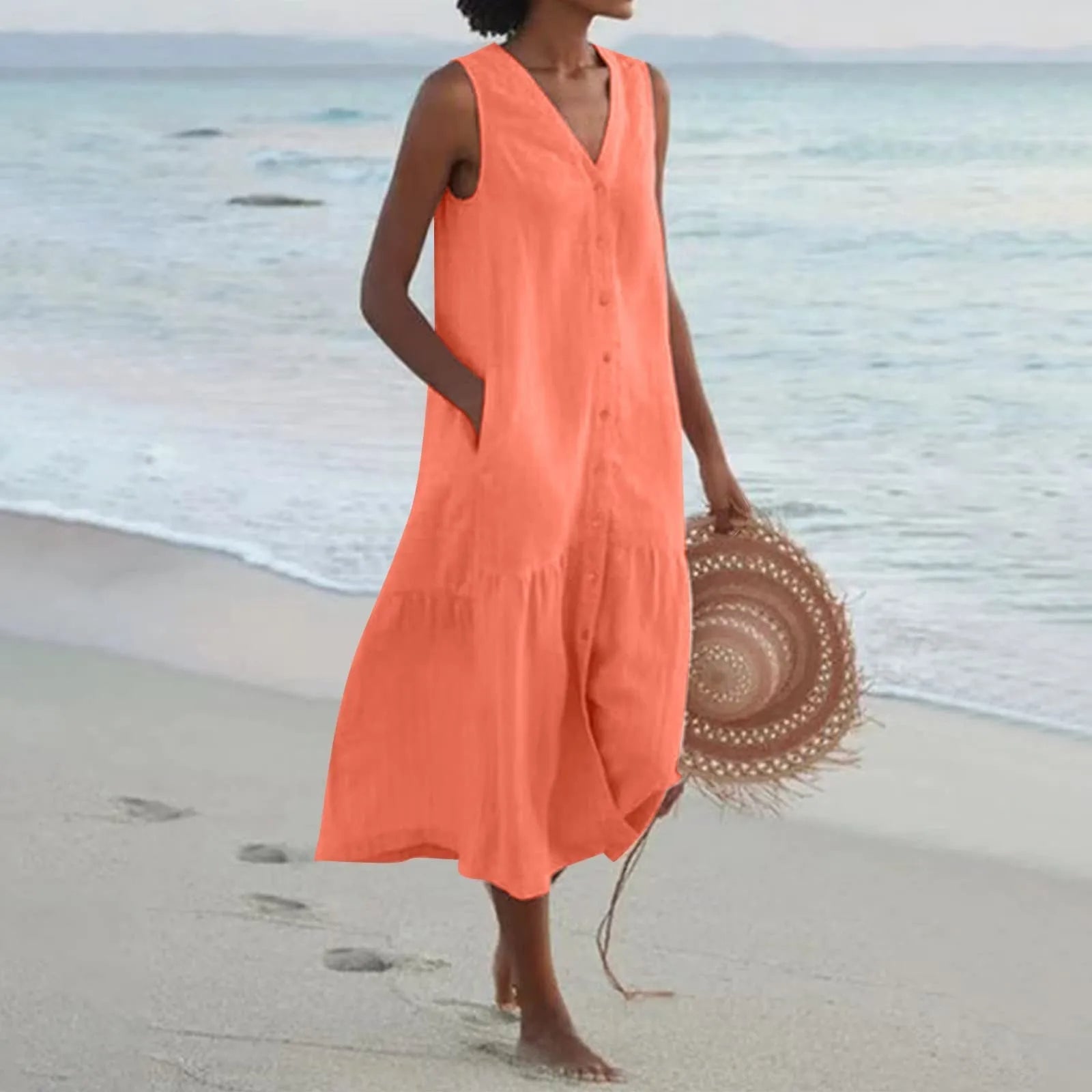 Lena - Premium-Kleid mit V-Ausschnitt