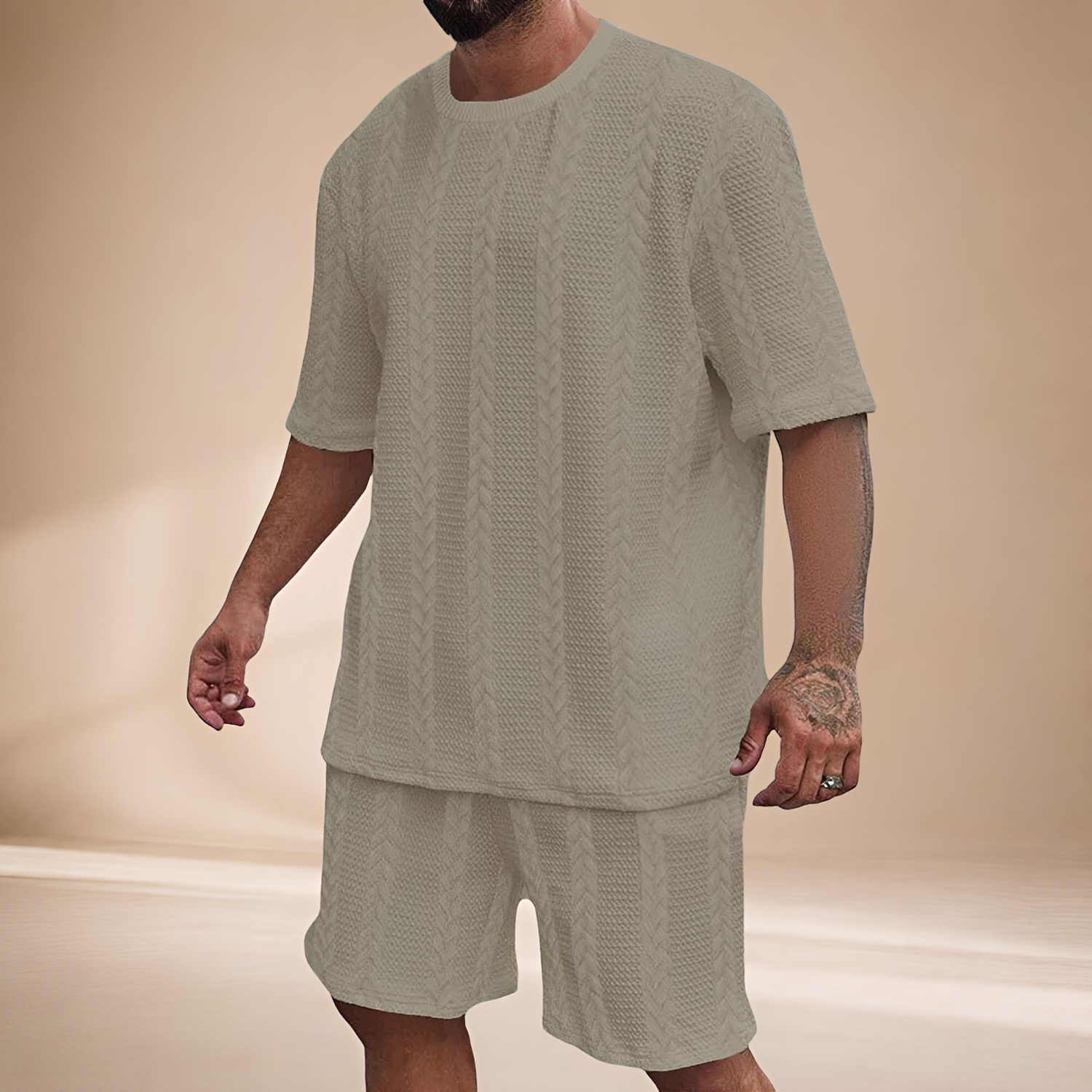 Johnston - Lockeres T-Shirt-Shorts-Set