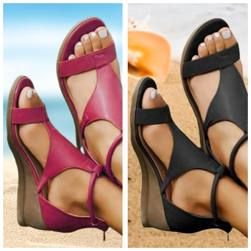 Anne – Orthopädische Ledersandalen mit Absatz