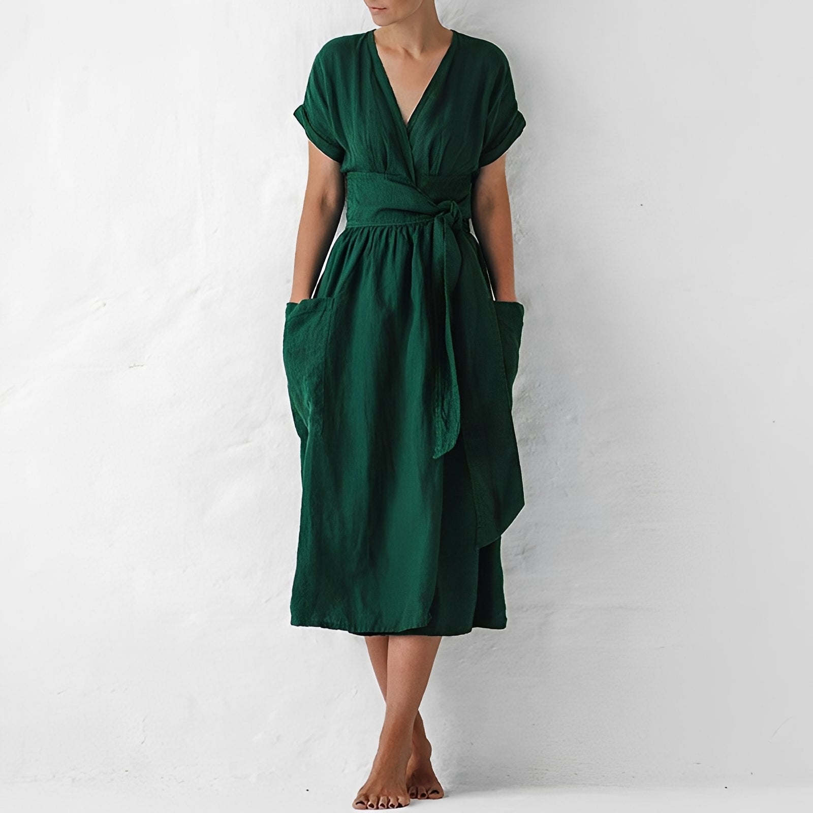 Sasha - Lässiges Wickelkleid mit Taschen