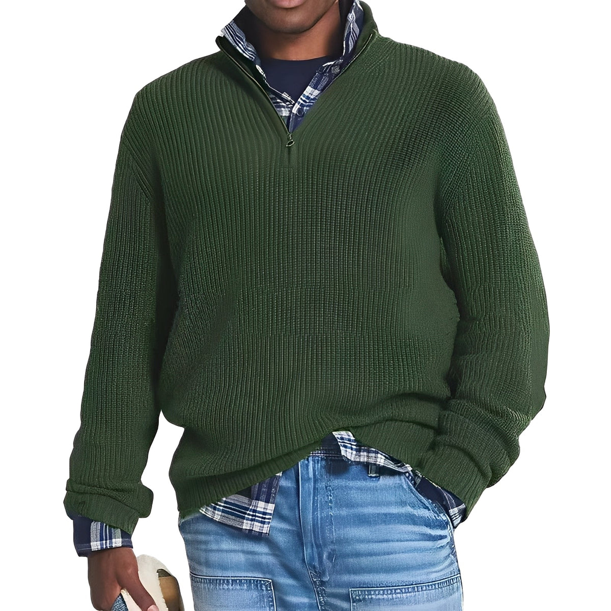 Edward - Moderner Pullover mit halbem Reißverschluss
