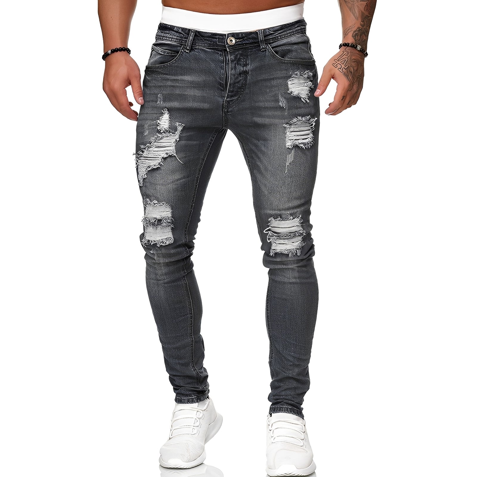 Annie - Lässige Skinny-Jeans mit Rissen für Herren