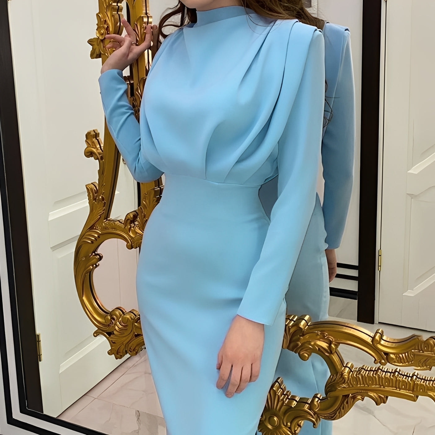 Bonnie - Stilvolles, drapiertes Midikleid für Damen