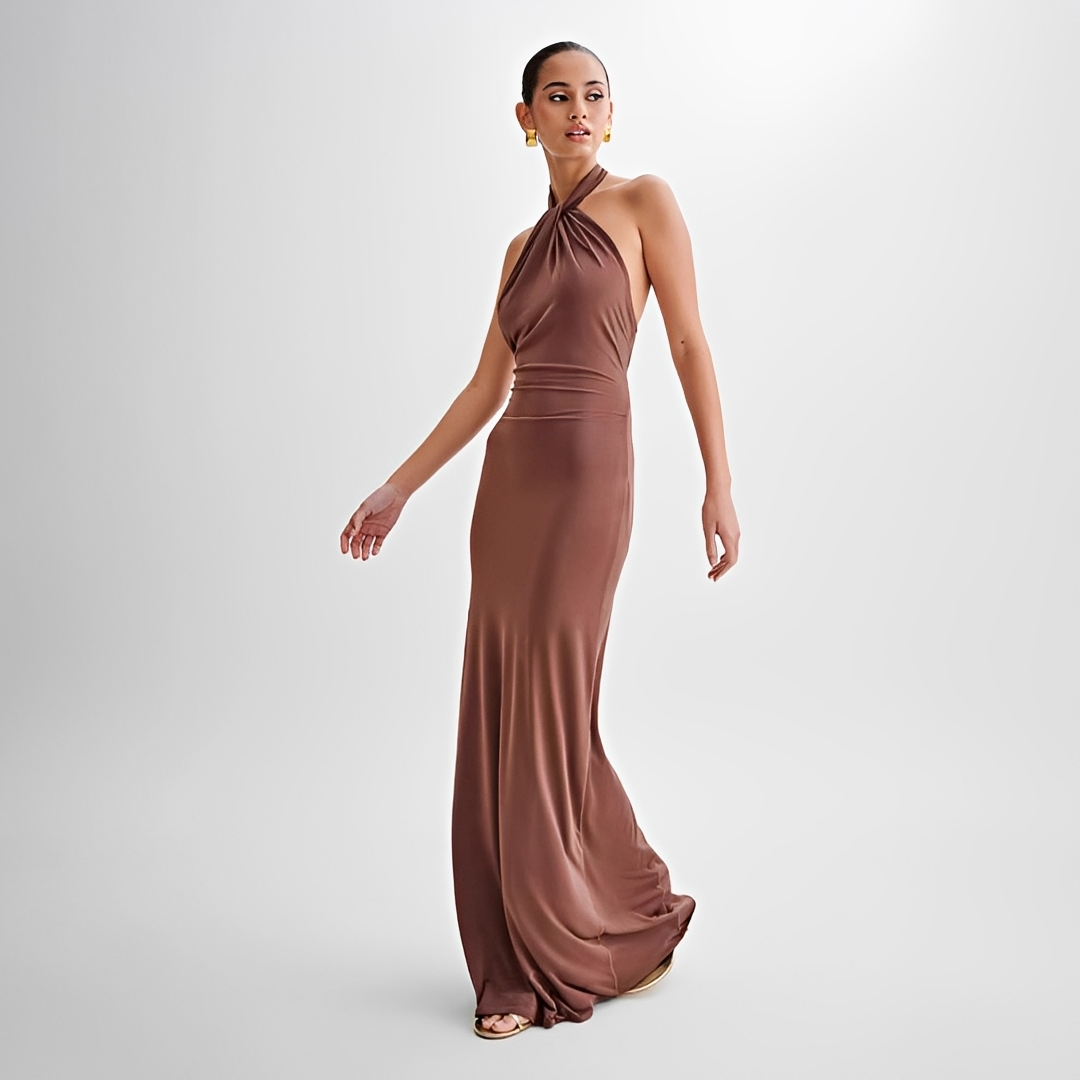 Mabel - Stilvolles Maxikleid mit offenem Rücken