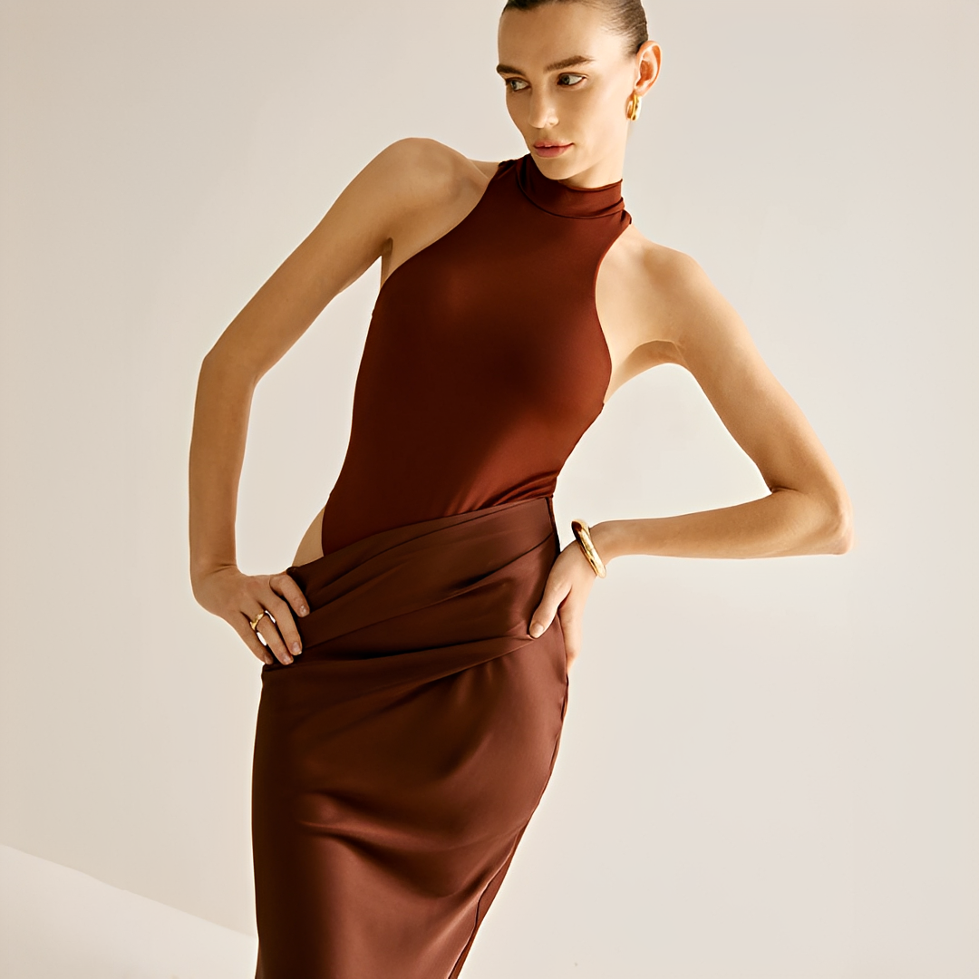 Shyanne - Stilvolles Enganliegendes Maxikleid