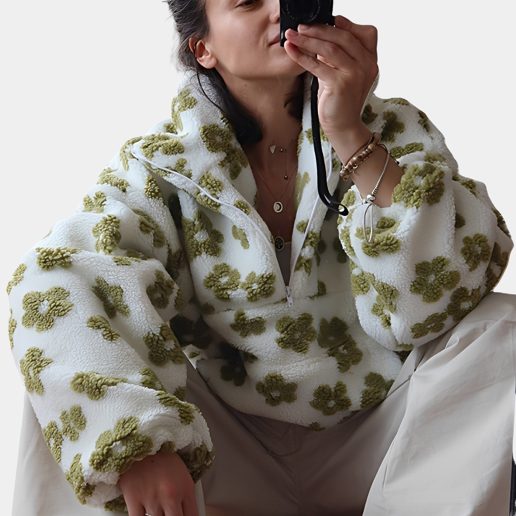 Elizabeth - Moderner Pullover mit Blumendekor