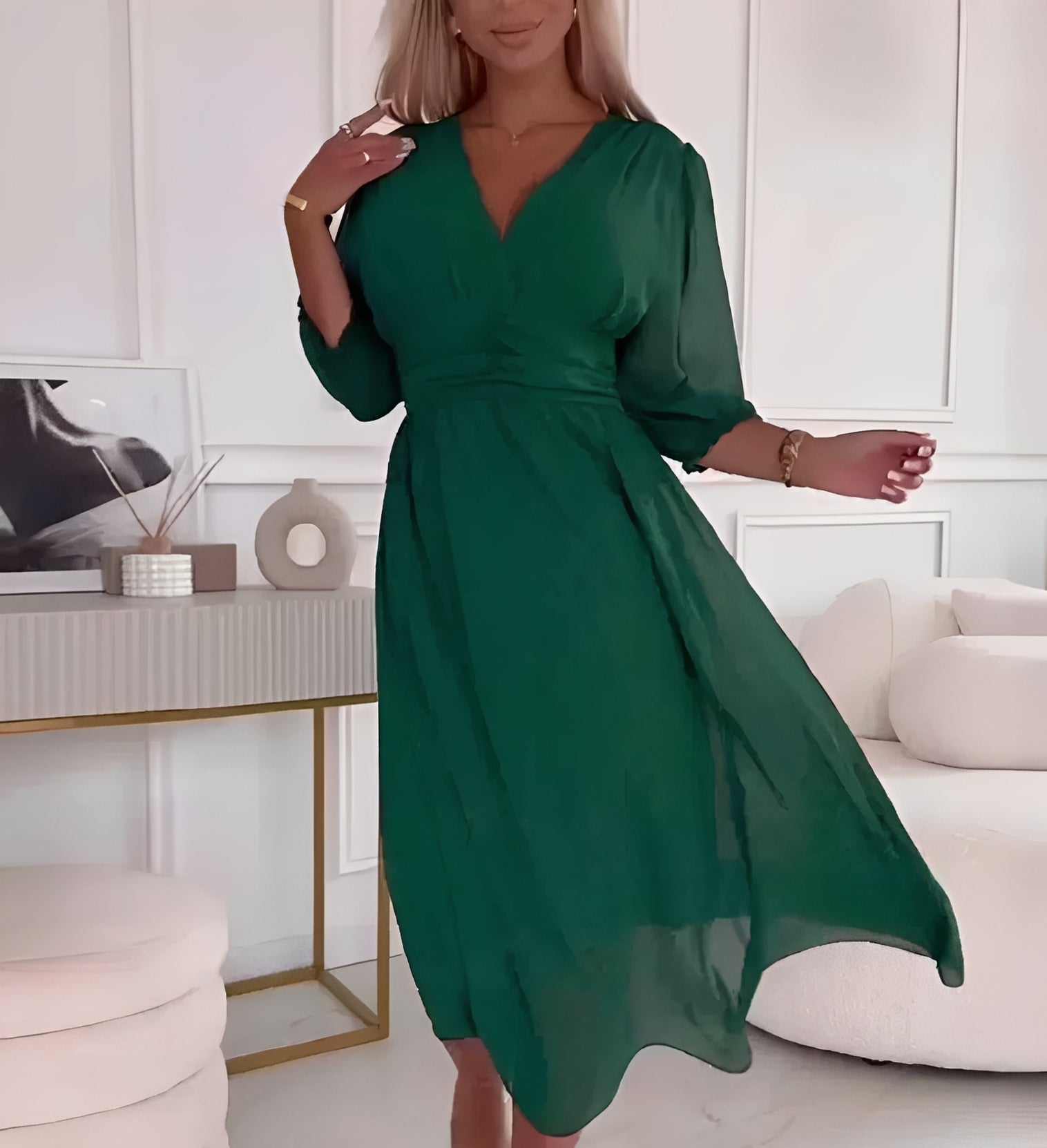 Aysha - Langärmliges Midikleid