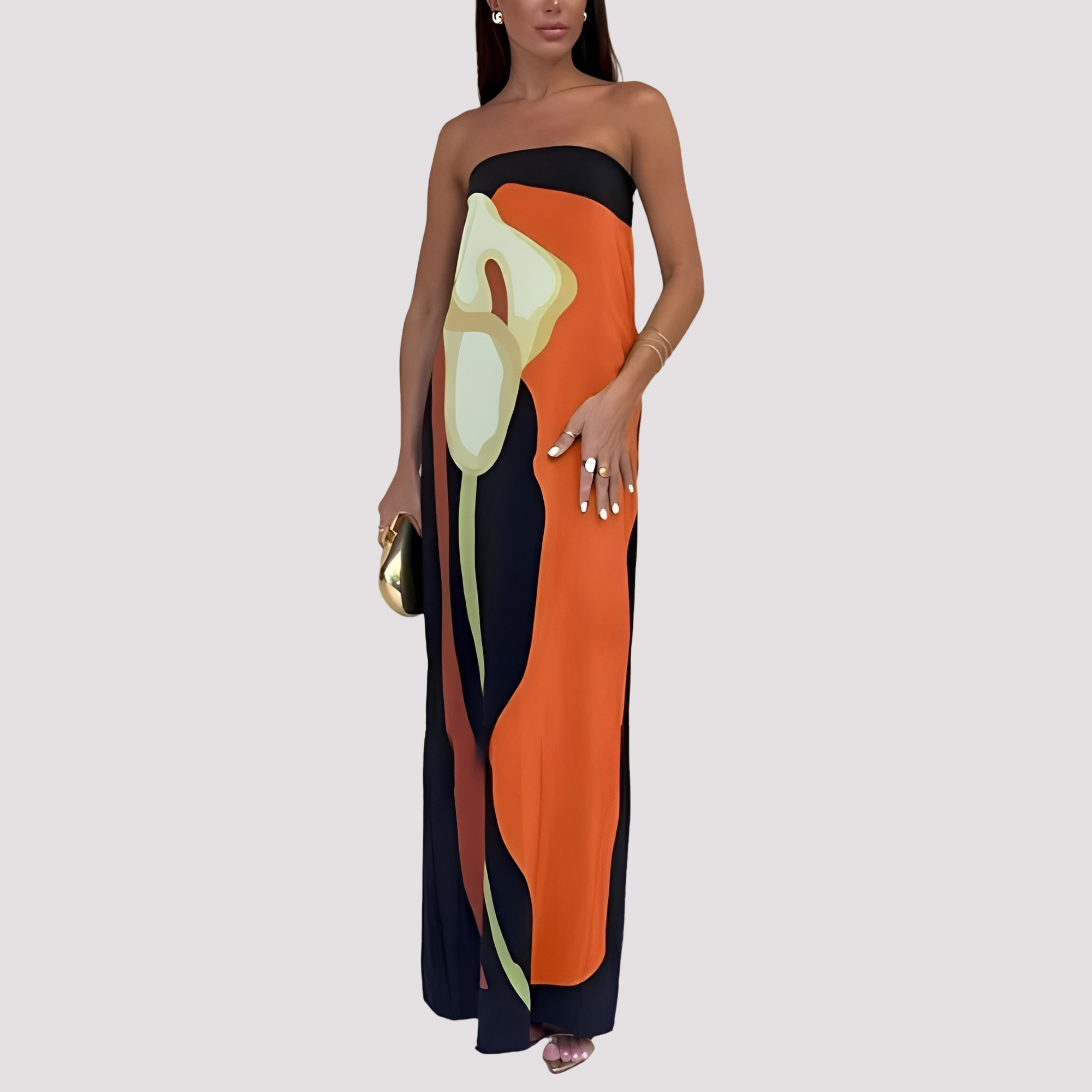 Samara - Stilvolles Trägerloses Maxikleid