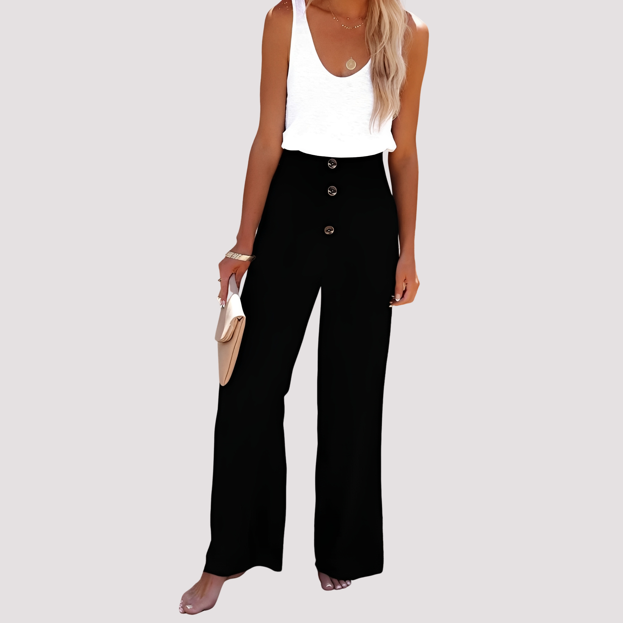 Christa - Lockere hoch taillierte Hose