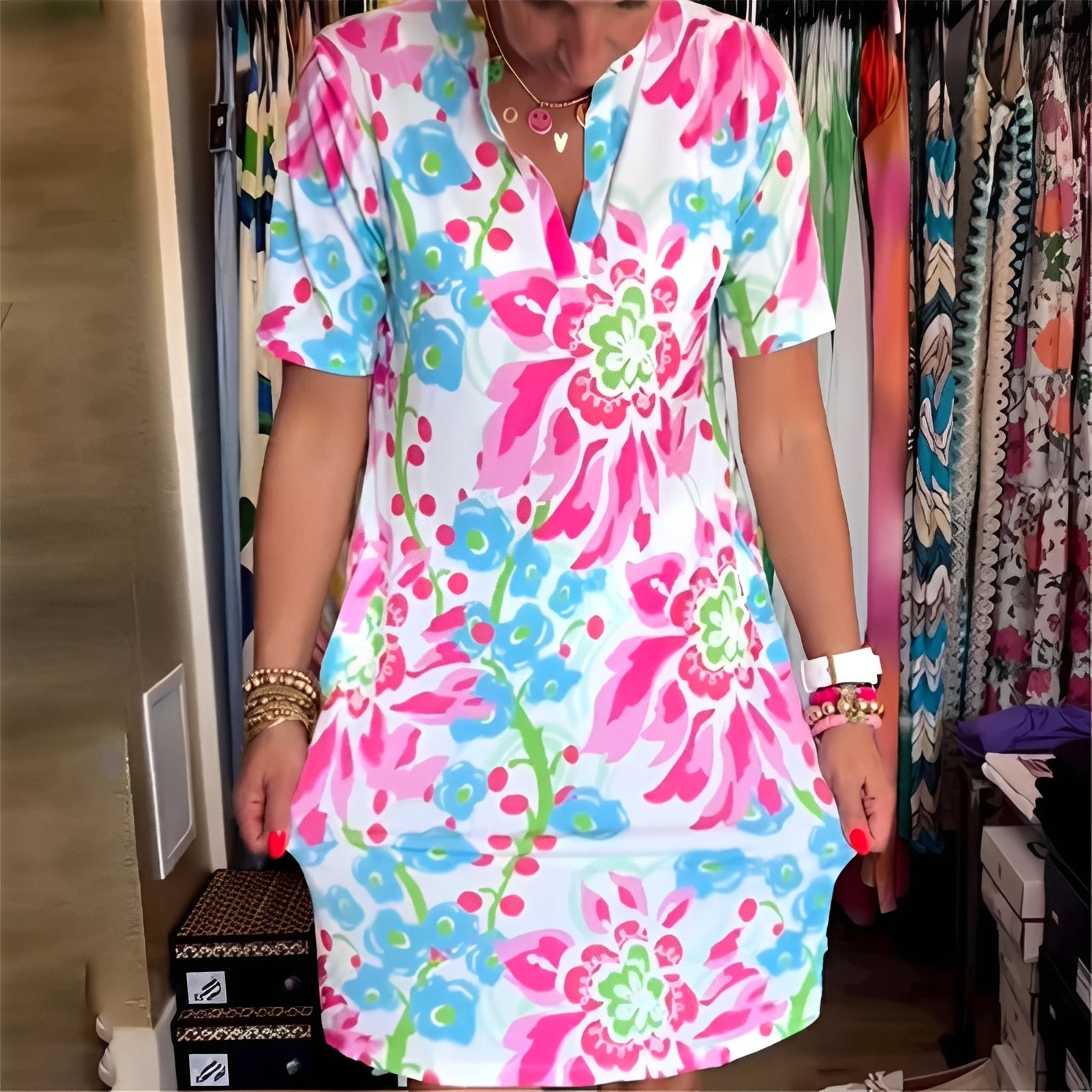 Abbie - Stilvolles Kleid mit Blumenmuster für Damen