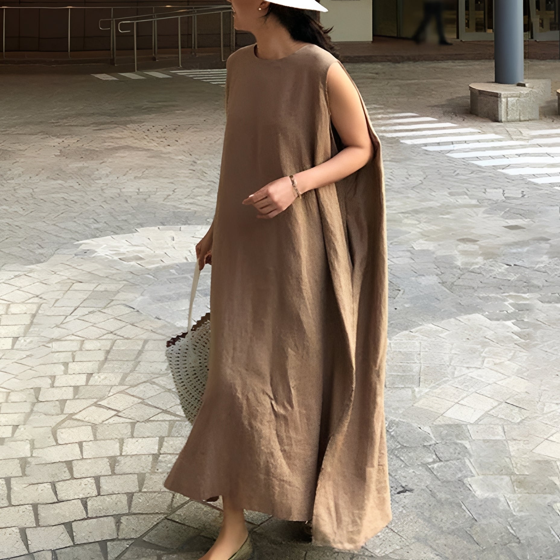 Carly - Lässiges, ärmelloses Plisseekleid für Damen