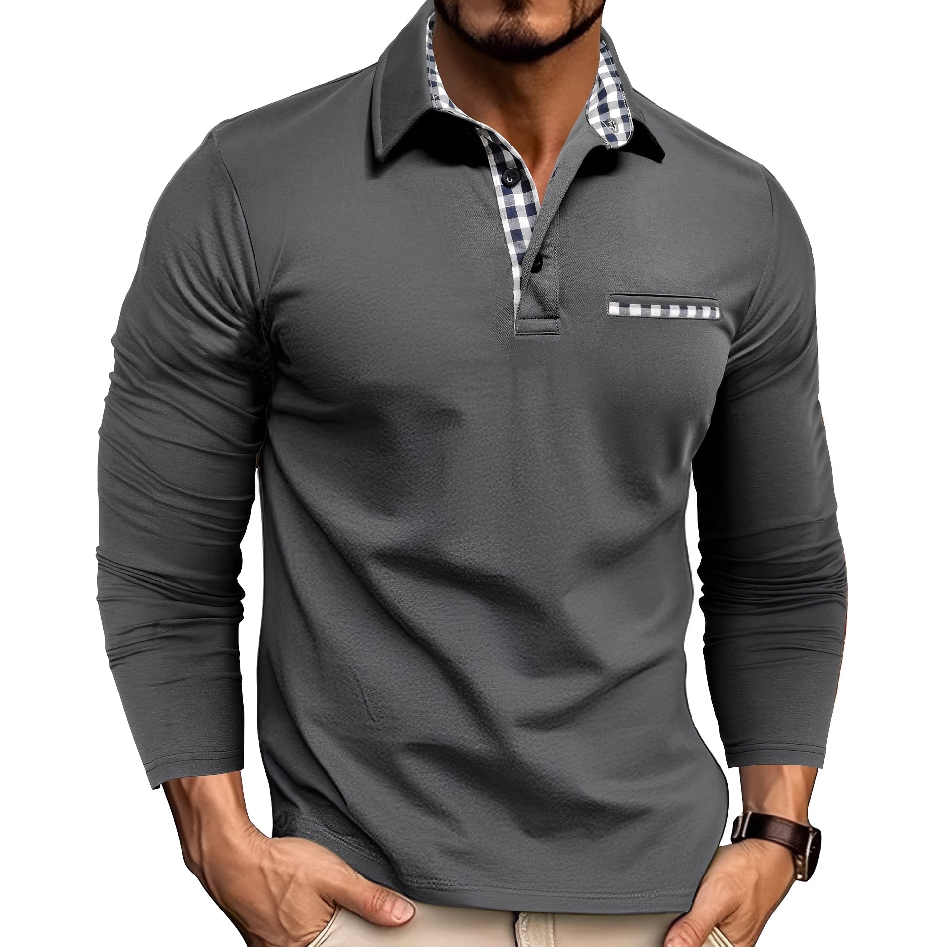 Rupert - Bequemes Langarm-Poloshirt