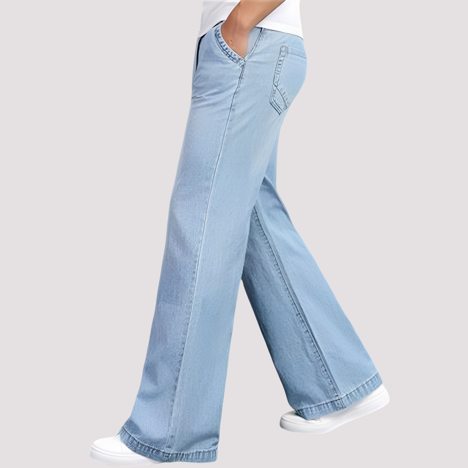 Hazel - Gerade geschnittene Jeans mit ausgestelltem Bein für Damen