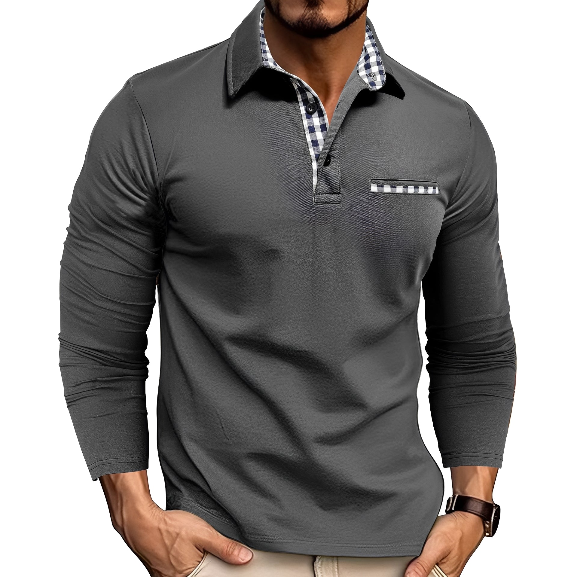 Gerald - Stilvolles Langarm-Poloshirt für Herren