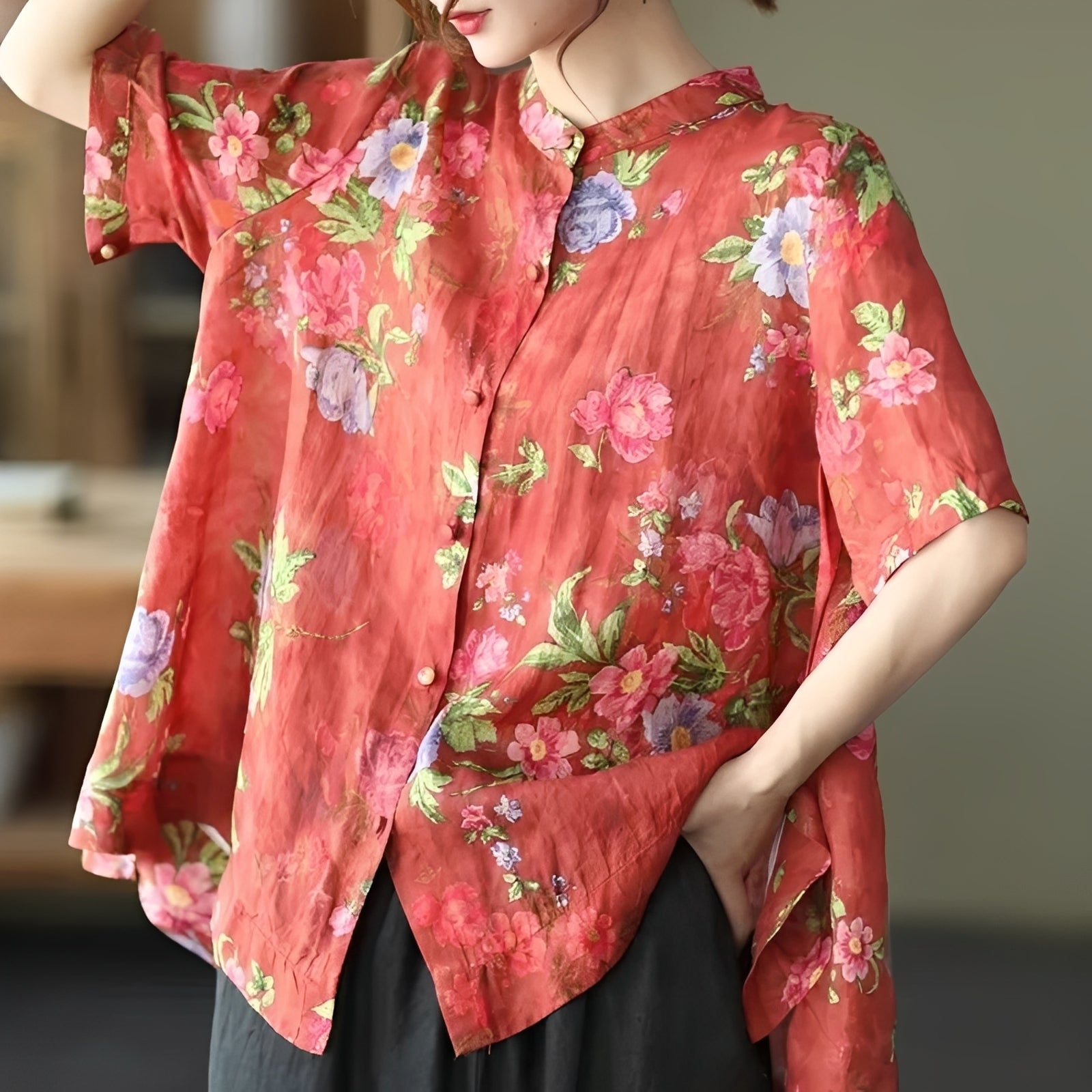 Alana - Stilvolle Bluse mit halben Ärmeln für Damen