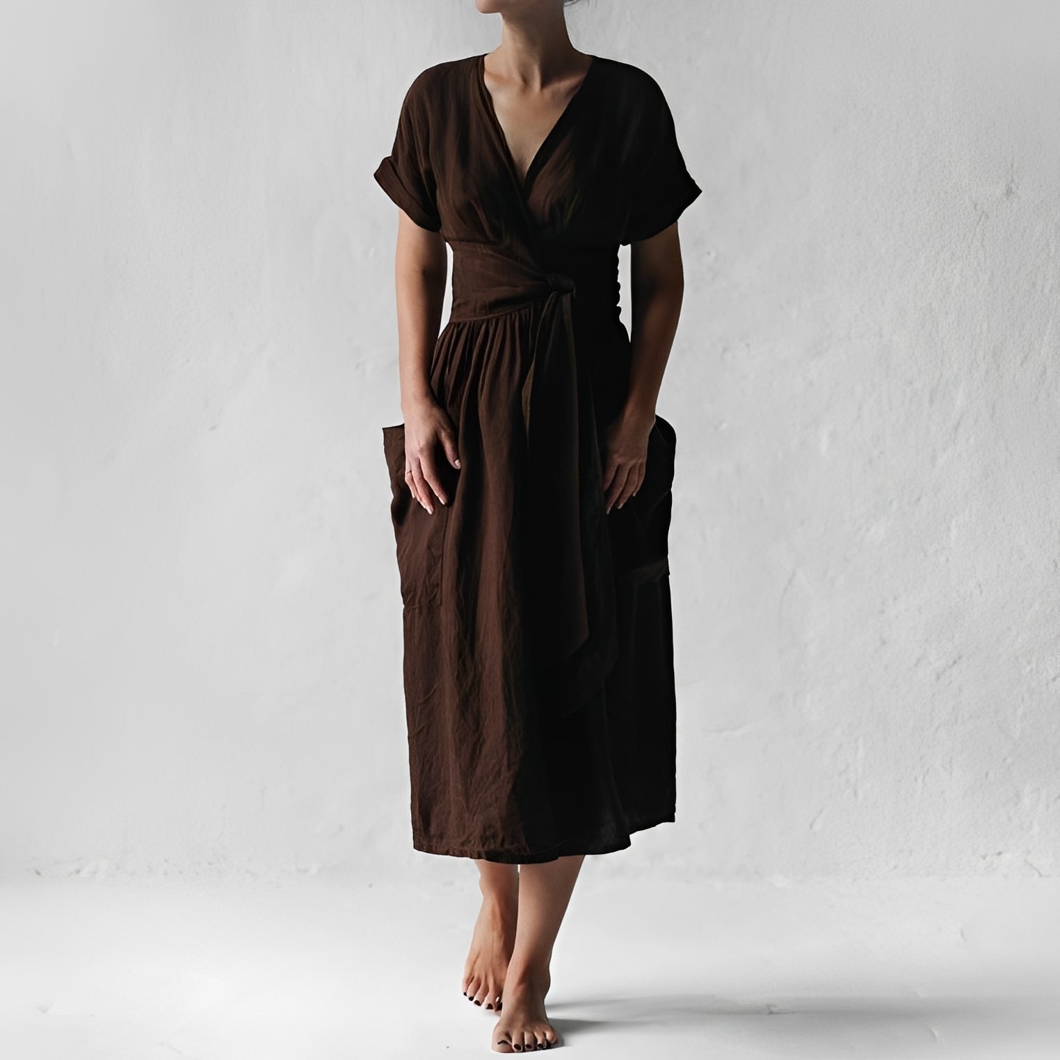 Sasha - Lässiges Wickelkleid mit Taschen