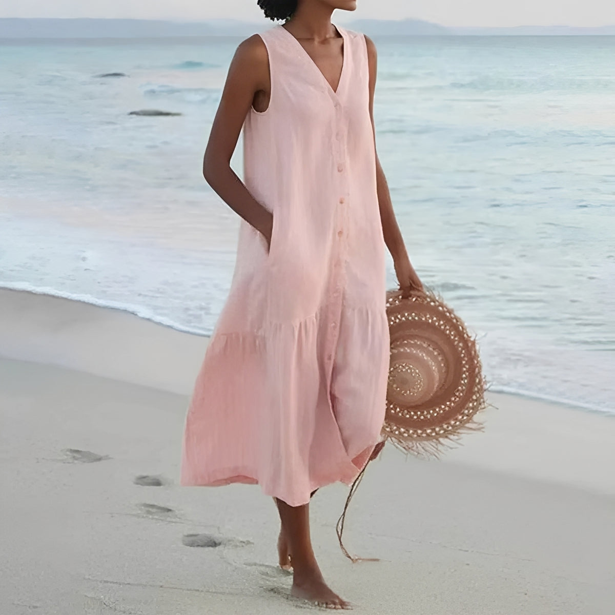 Lena - Premium-Kleid mit V-Ausschnitt