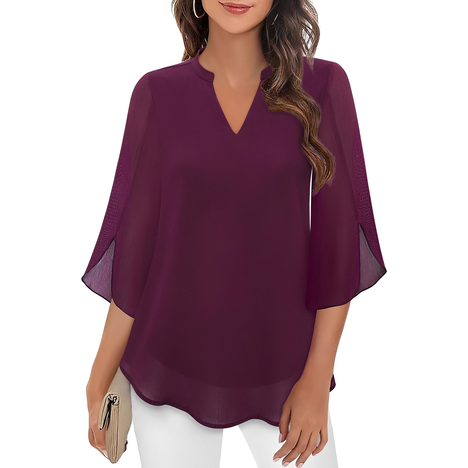Vanessa - Lockere Bluse mit V-Ausschnitt für Damen