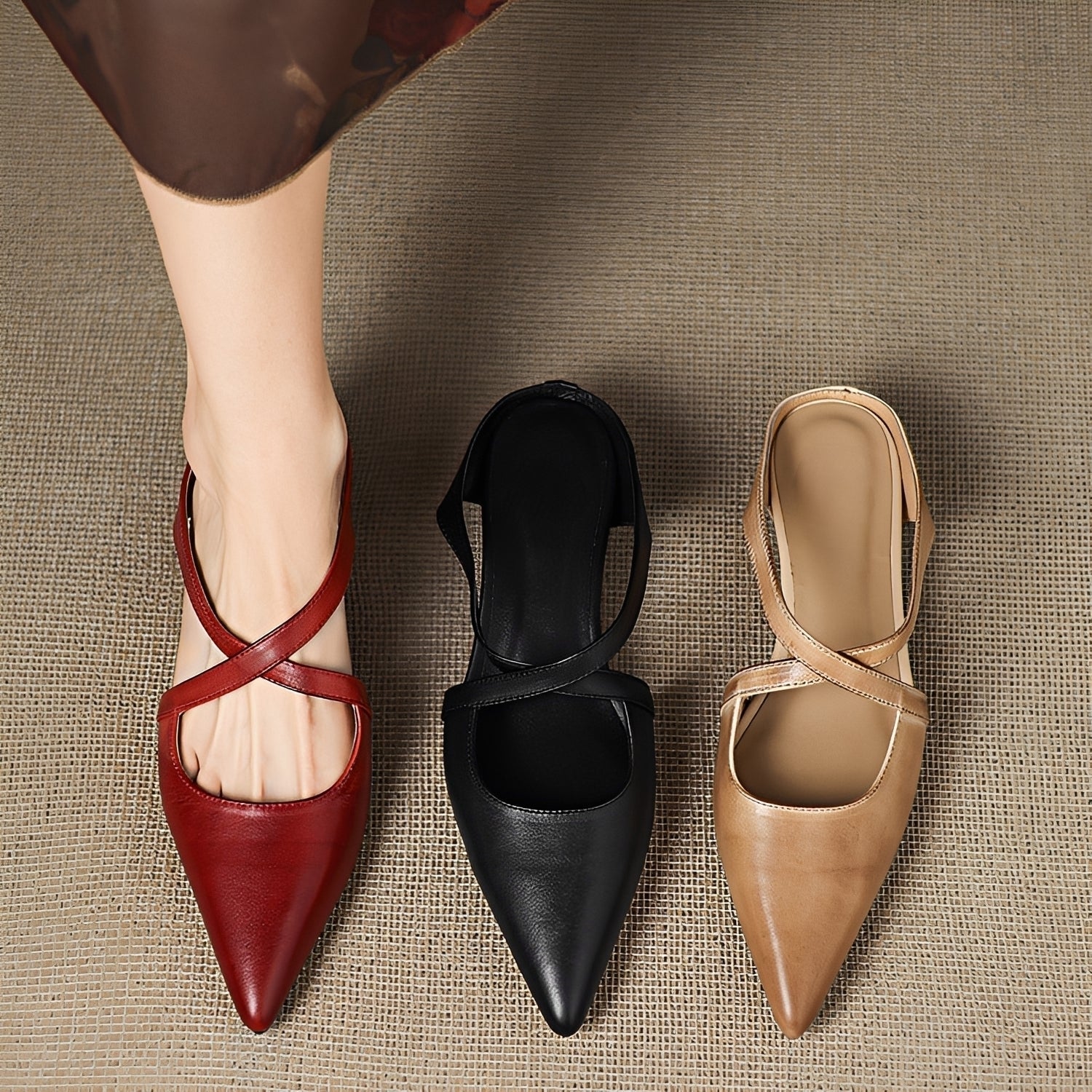 Riley - Stilvolle Gewaschene Flache Mules