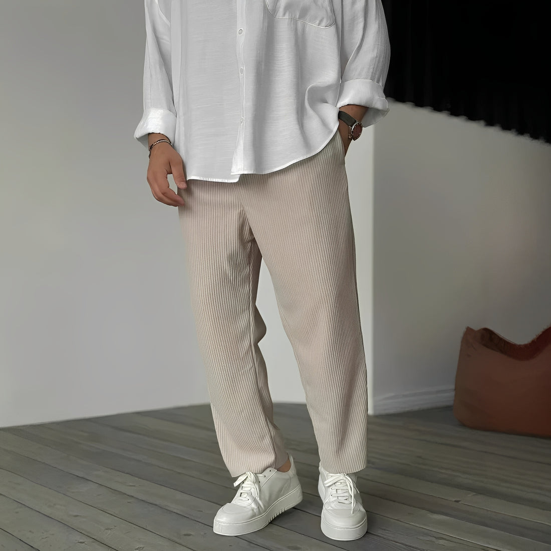 Tristan - Lässige, gerade geschnittene, lockere Hose für Herren