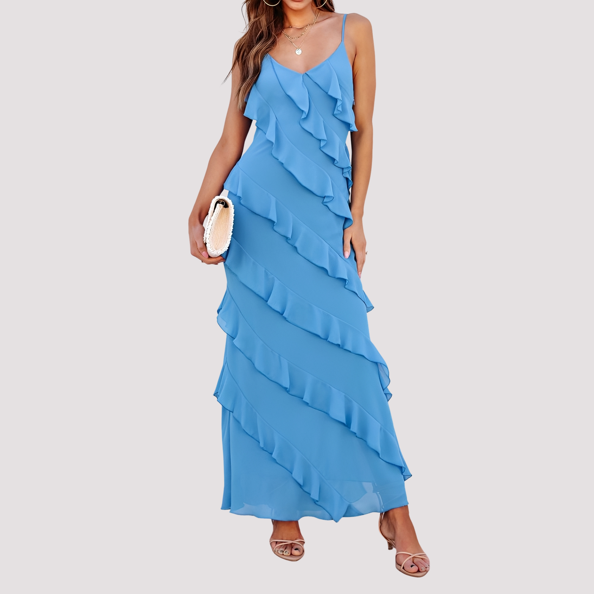 Micah - Stilvolles Rüschen-Maxikleid