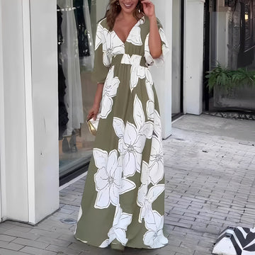 Alessia - Stilvolles Lockeres Blumenkleid