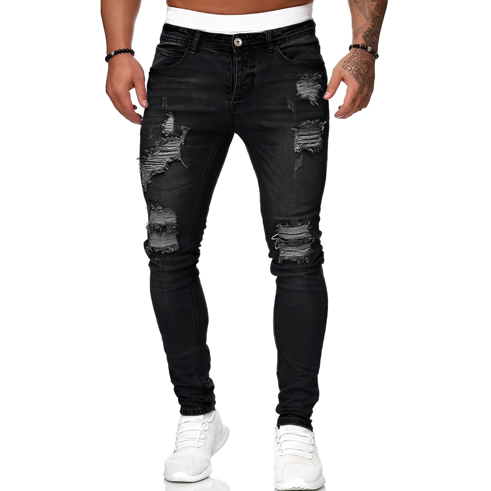 Annie - Lässige Skinny-Jeans mit Rissen für Herren