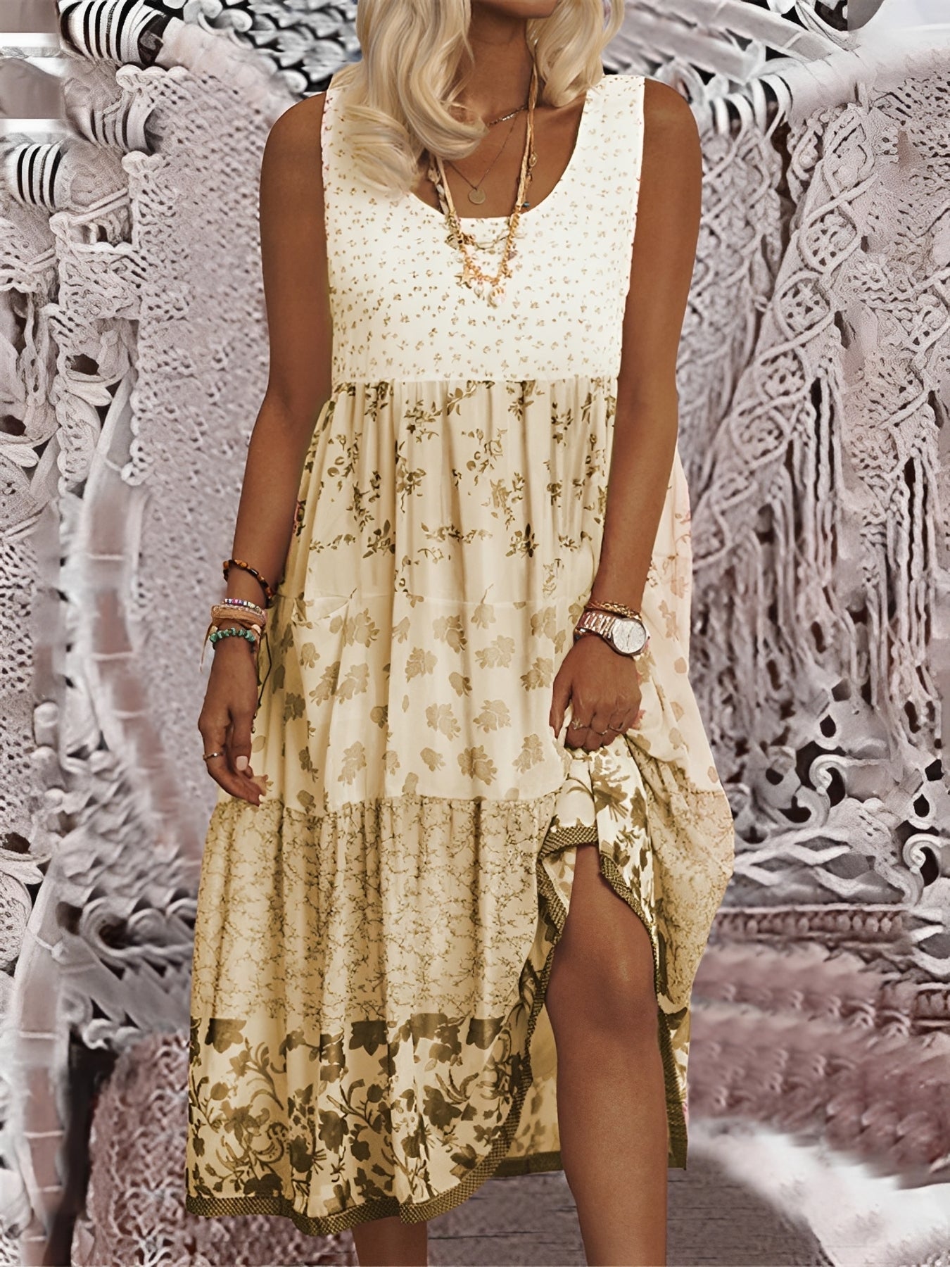 Nancy - Stilvolles Boho-Midikleid
