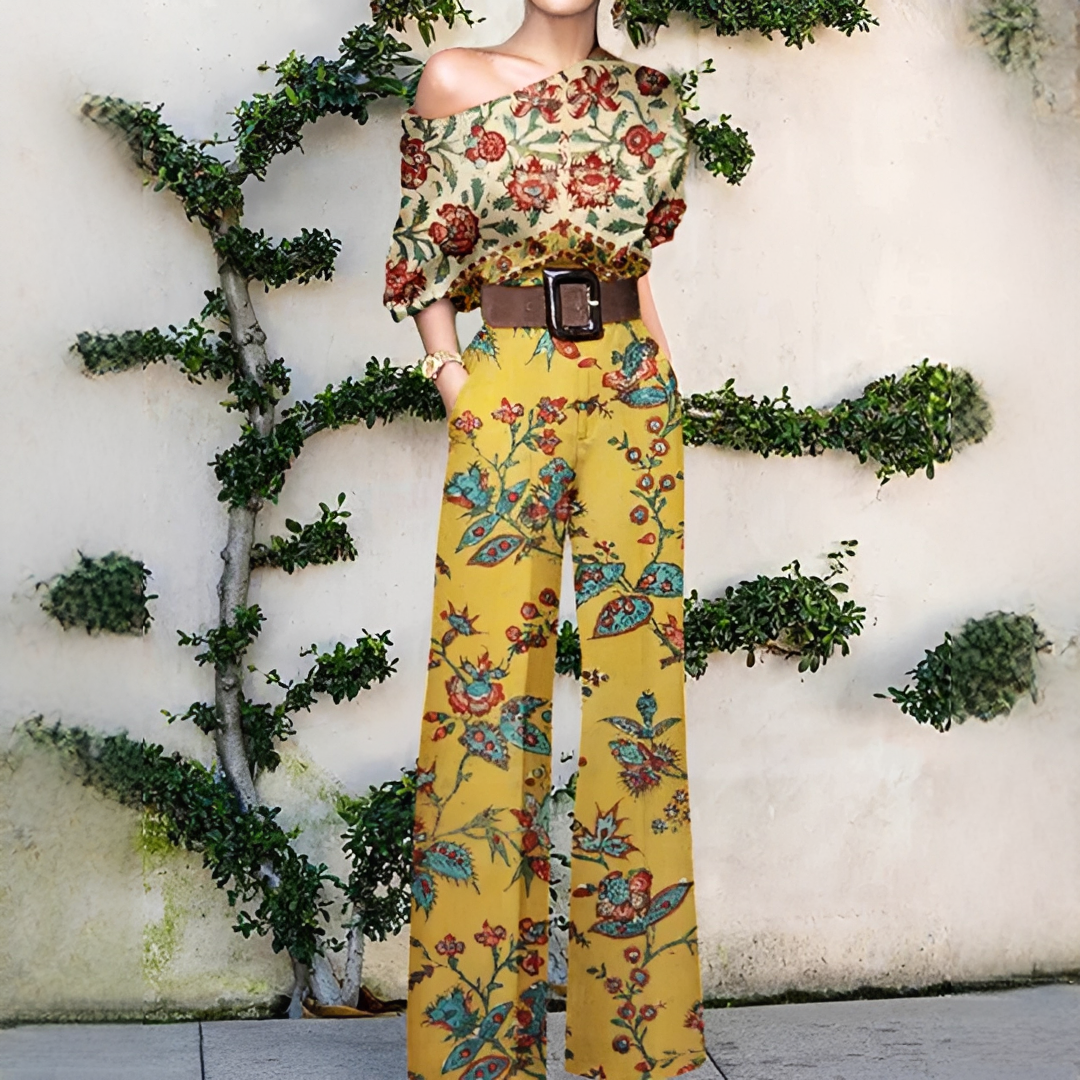 Chandrine - Asymmetrisch geschnittener Damen-Einteiler mit weitem Bein