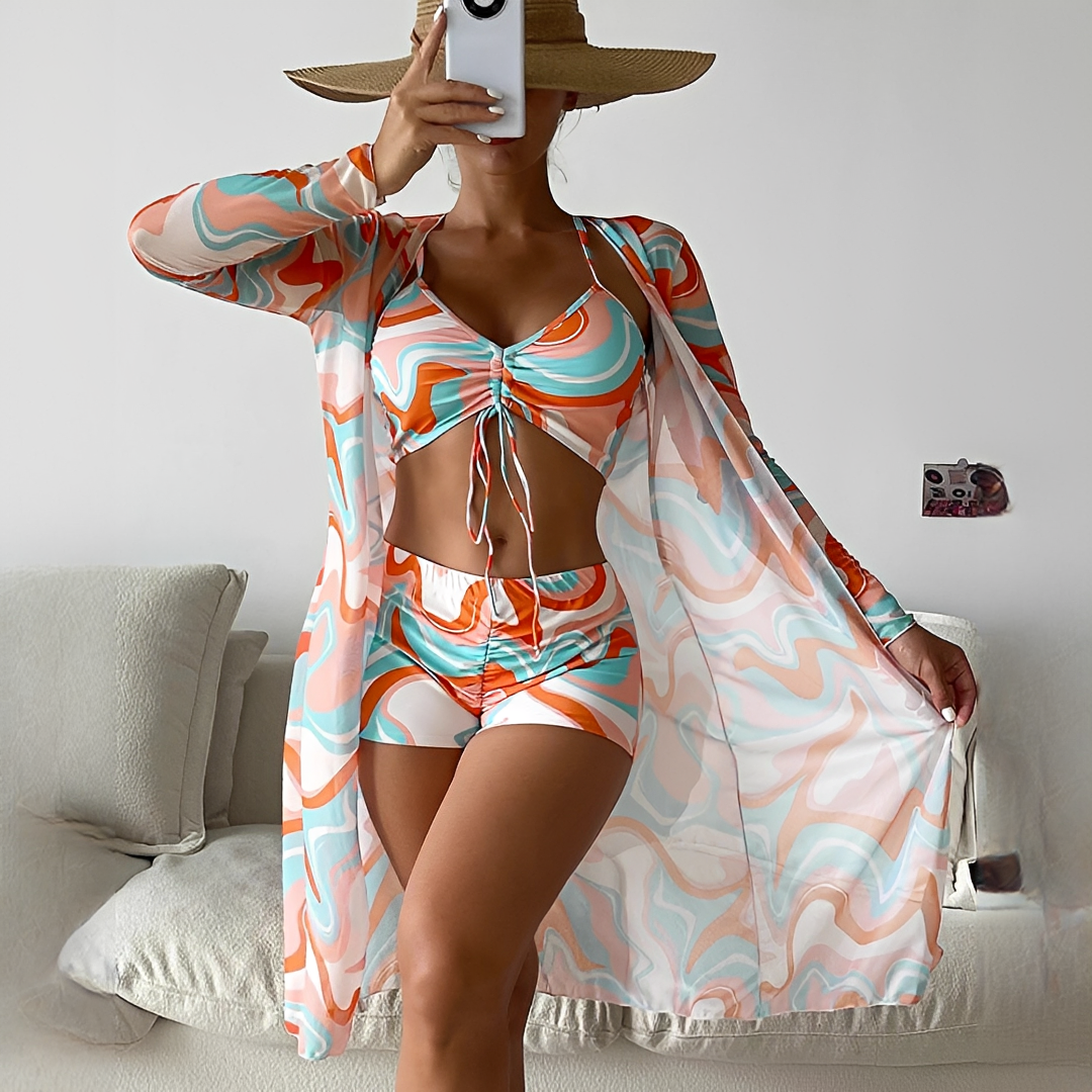 Elza - Trendiges dreiteiliges Bikini-Set