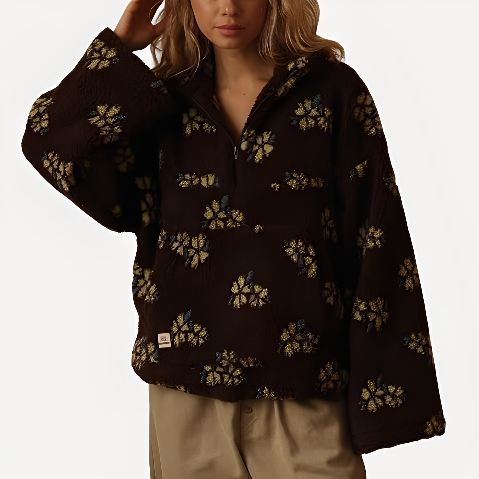 Elizabeth - Moderner Pullover mit Blumendekor