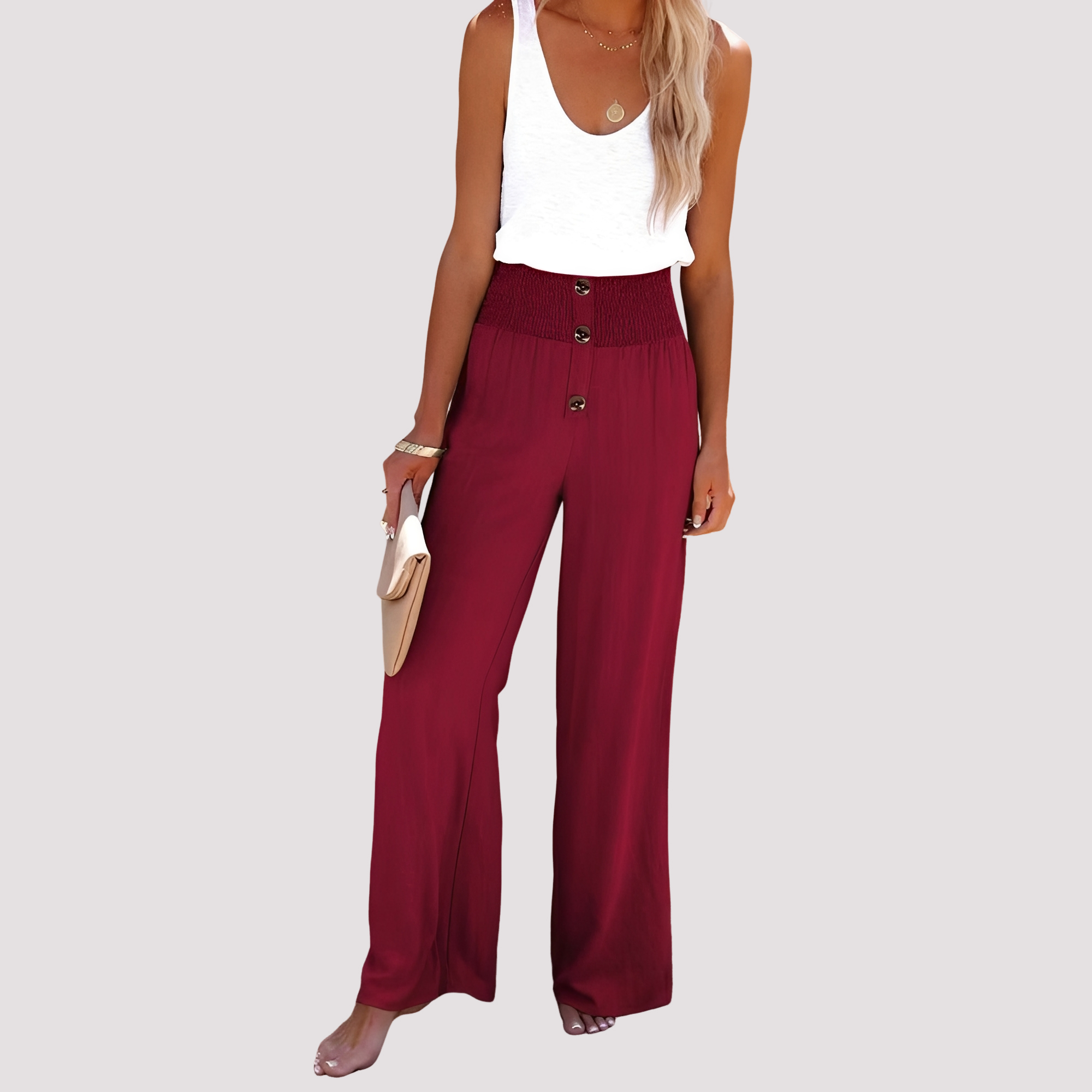 Christa - Lockere hoch taillierte Hose