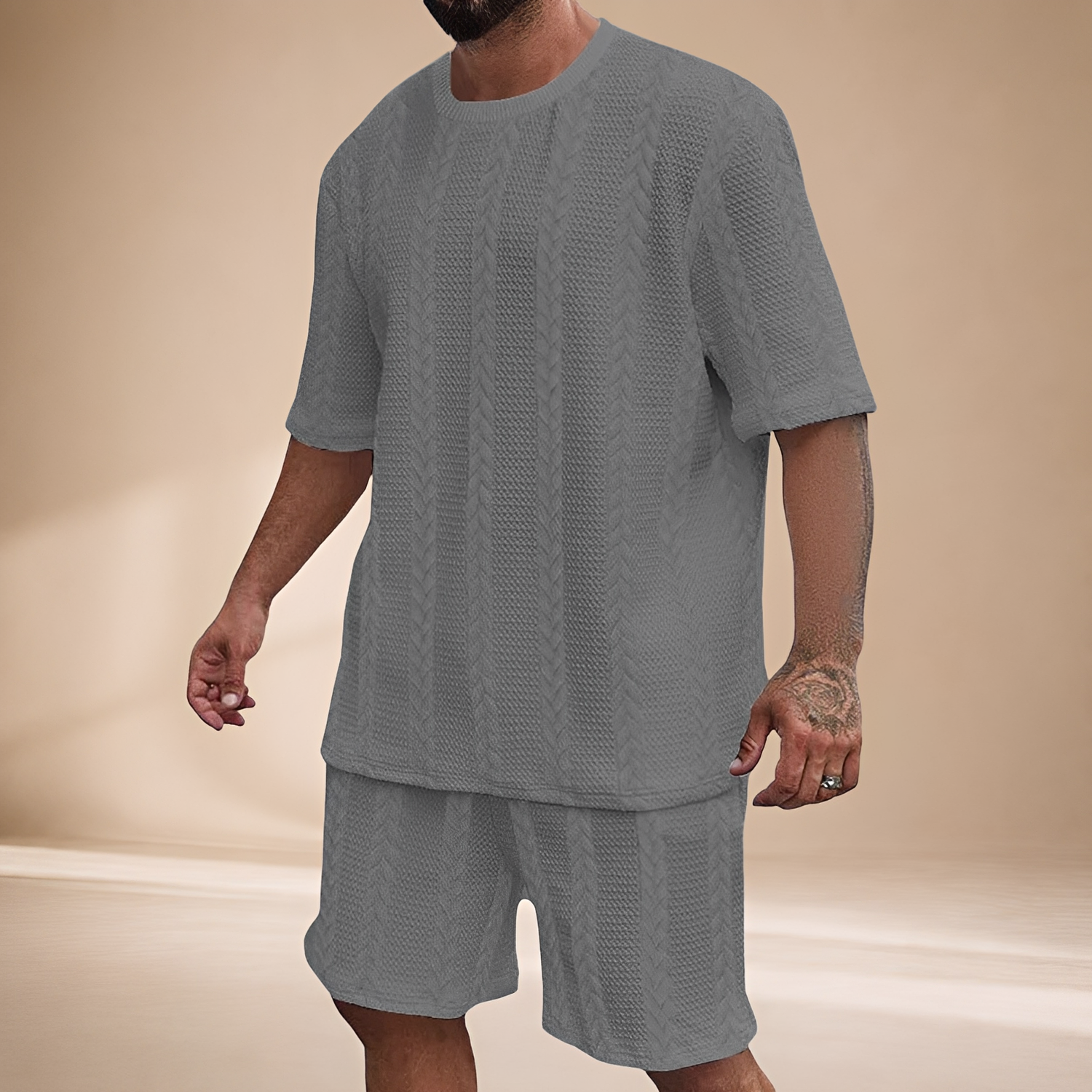 Johnston - Lockeres T-Shirt-Shorts-Set