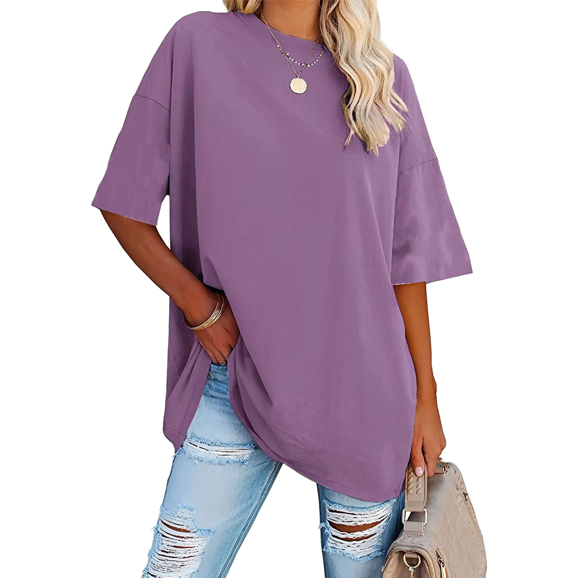 Alice - Lockeres T-Shirt mit Überschnittenen Schultern