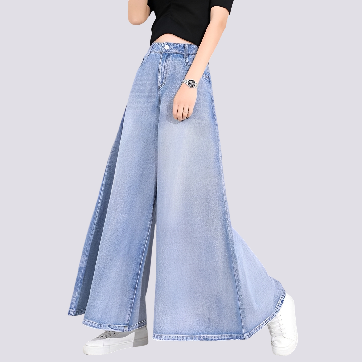 Cassie - Stilvolle Jeanshose mit weitem Bein für Damen