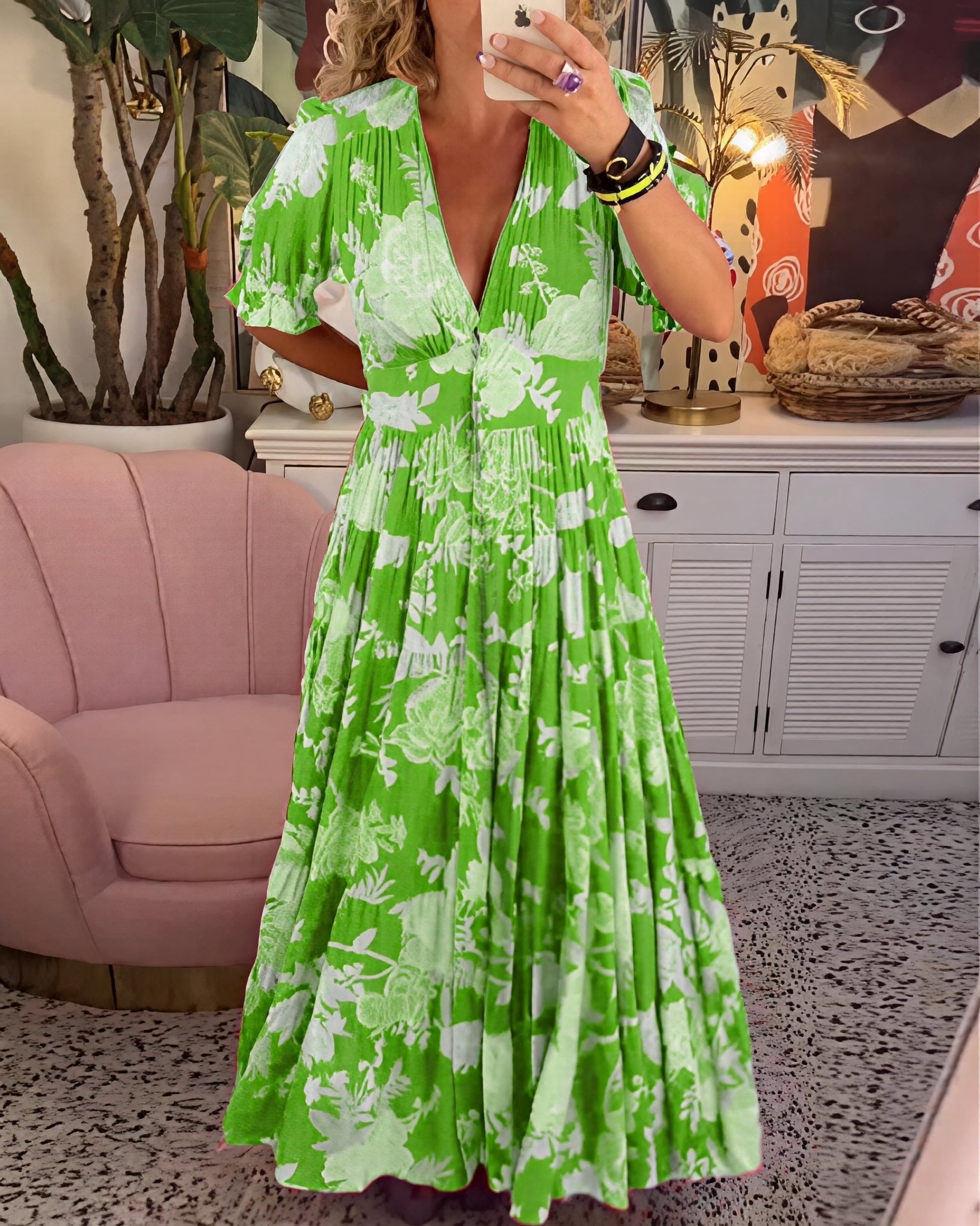 Emma - Damen Maxikleid mit Blumenprint