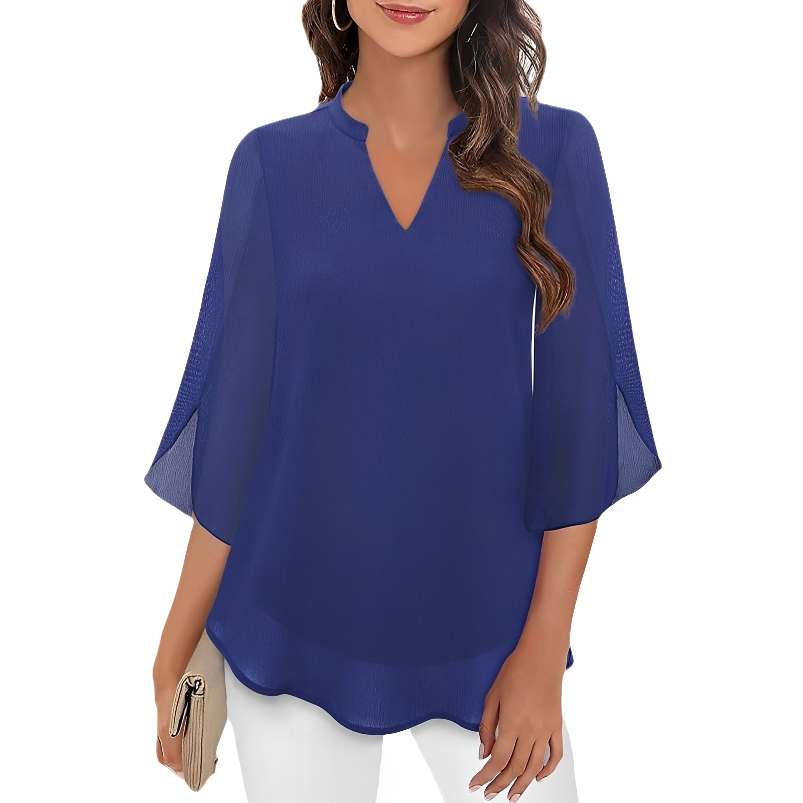 Vanessa - Lockere Bluse mit V-Ausschnitt für Damen