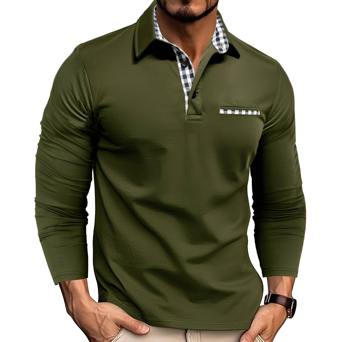 Grover - Bequemes Langarm-Poloshirt