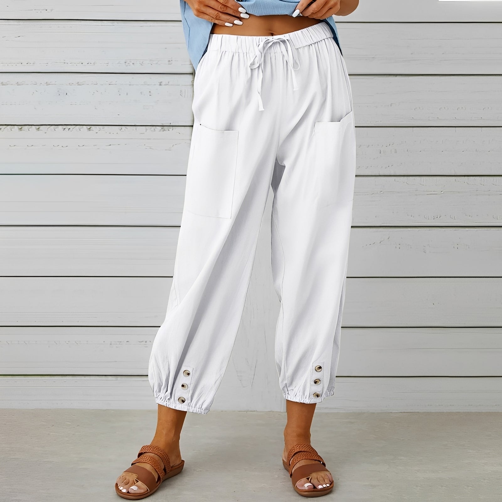 Christa - Lässige, locker sitzende, verkürzte Hose für Damen