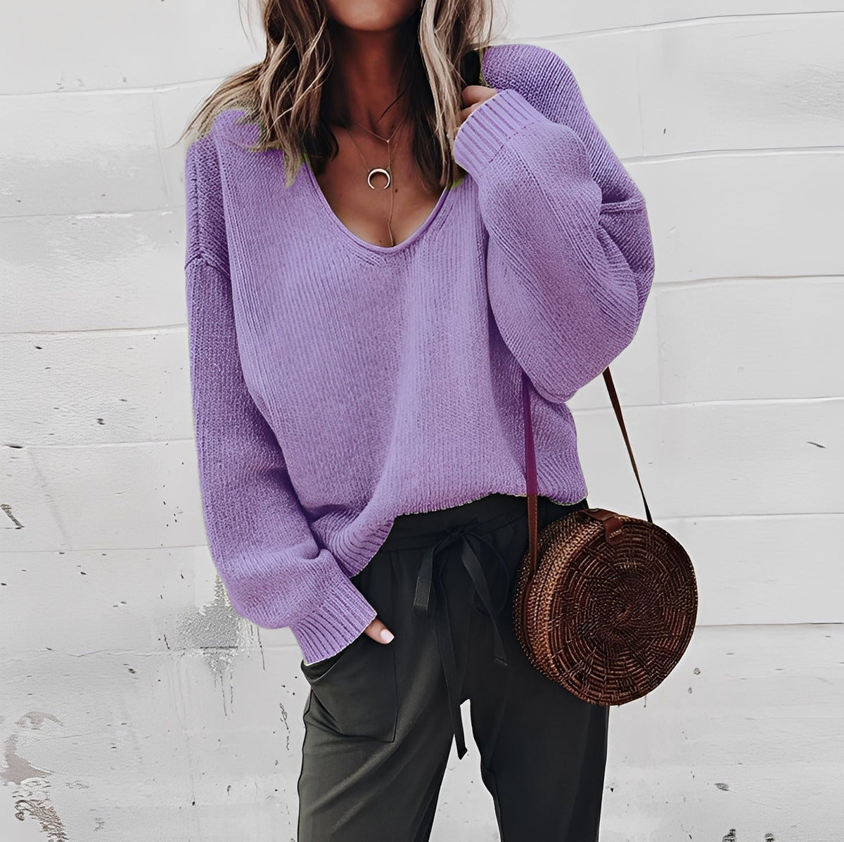 Ariella - Bequemer, wohlig warmer Pullover mit V-Ausschnitt