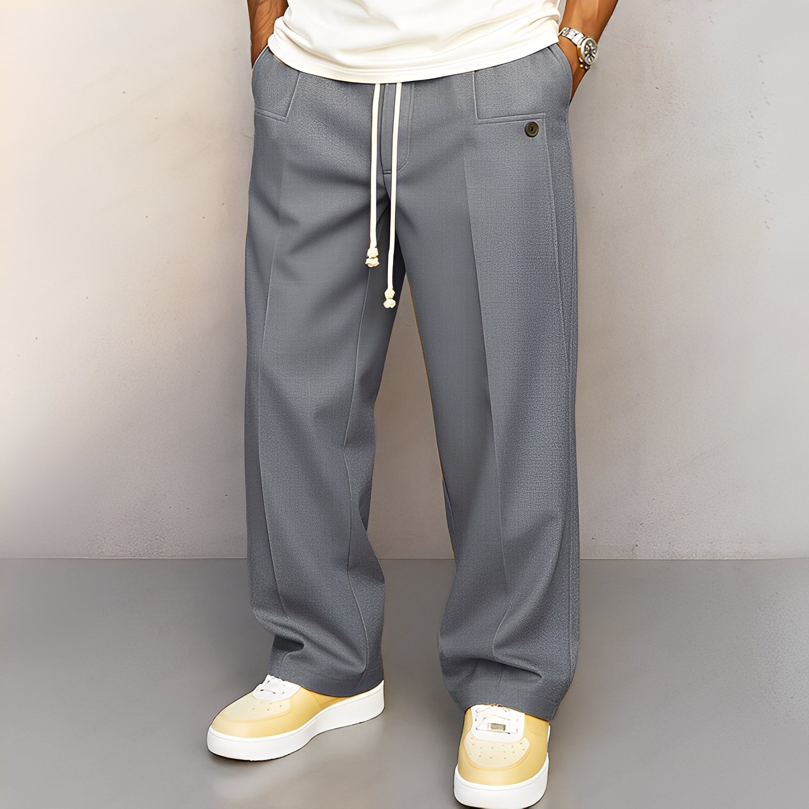 Kevin - Locker geschnittene Herrenhose mit weitem Bein