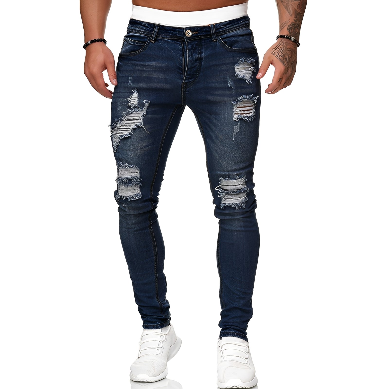 Annie - Lässige Skinny-Jeans mit Rissen für Herren
