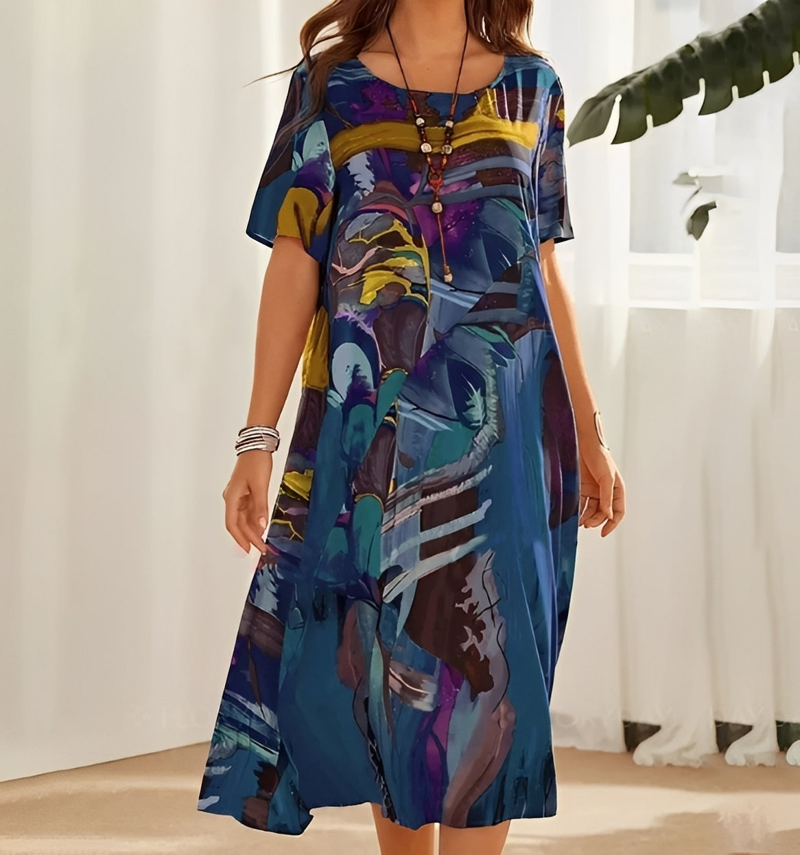 Alexa - Stilvolles, bedrucktes Kleid mit lockerer Passform für Damen