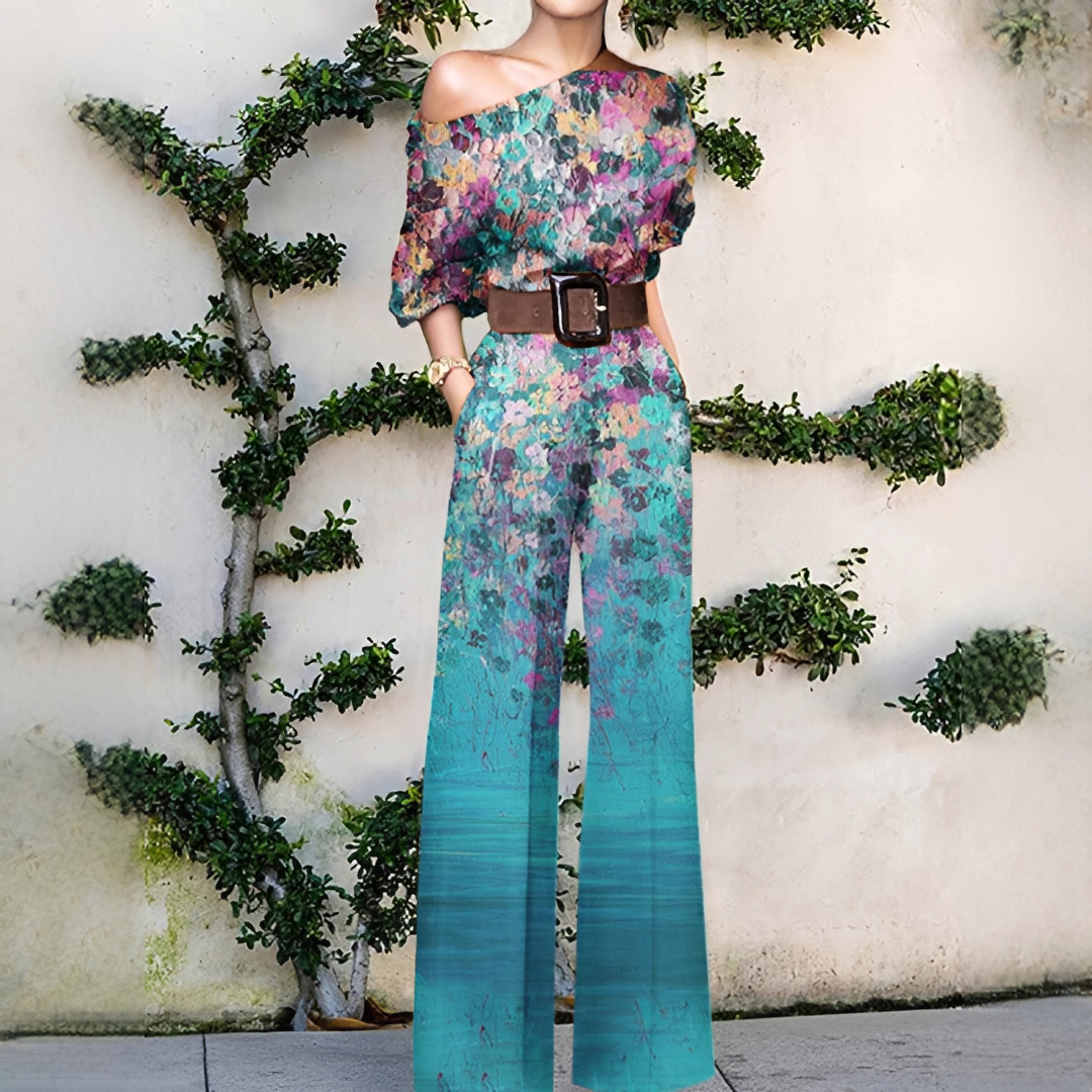 Chandrine - Asymmetrisch geschnittener Damen-Einteiler mit weitem Bein