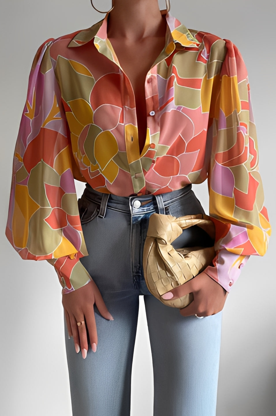 Carla - Stilvolle Bluse mit Laternenärmeln für Damen