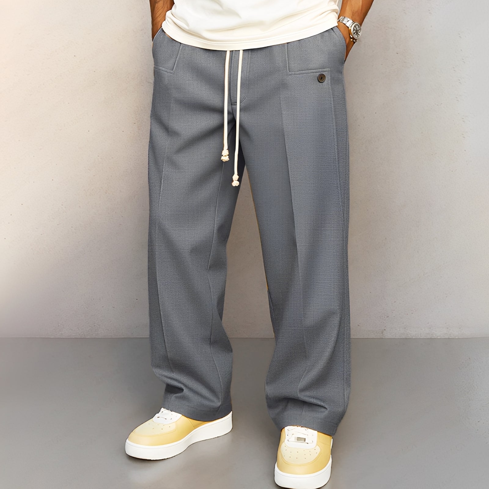 Conor - Lässige, gerade geschnittene Hose mit Kordelzug für Herren