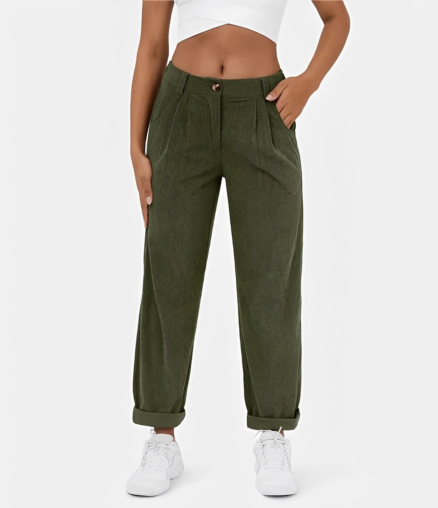 Liana - Lässige Hochtaillierte Cordhose